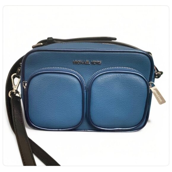 MICHAEL KORS JET SET MIRELLA MEDIUM CROSSBODY BAG TECH ATTACHED BLUE MSRP $299 - Picture 1 of 4